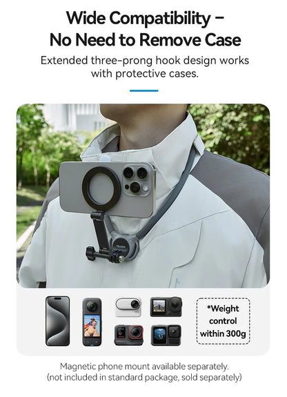 TELESIN 2-in-1 Neck Mount for Phone & Action Camera