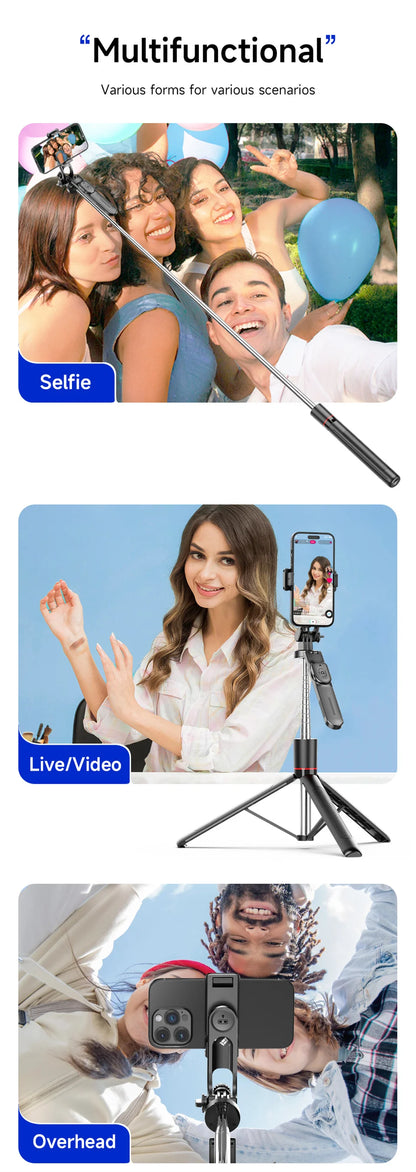 MEUYAG F16 170cm Selfie Stick Tripod with Fill Light