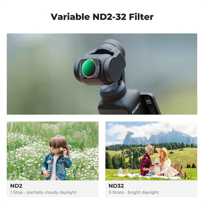 K&F CONCEPT Sports Camera Filters for DJI Osmo Pocket 4 3 Wide Angle Lens 3 Pack Effect Filter Adjustable 2 in 1 Optional Filter