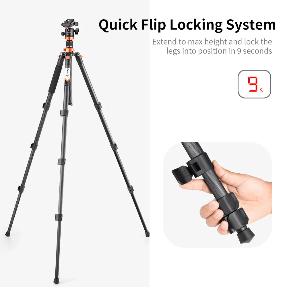 K&F Concept D254C1 63-Inch Carbon Fibre Monopod Tripod