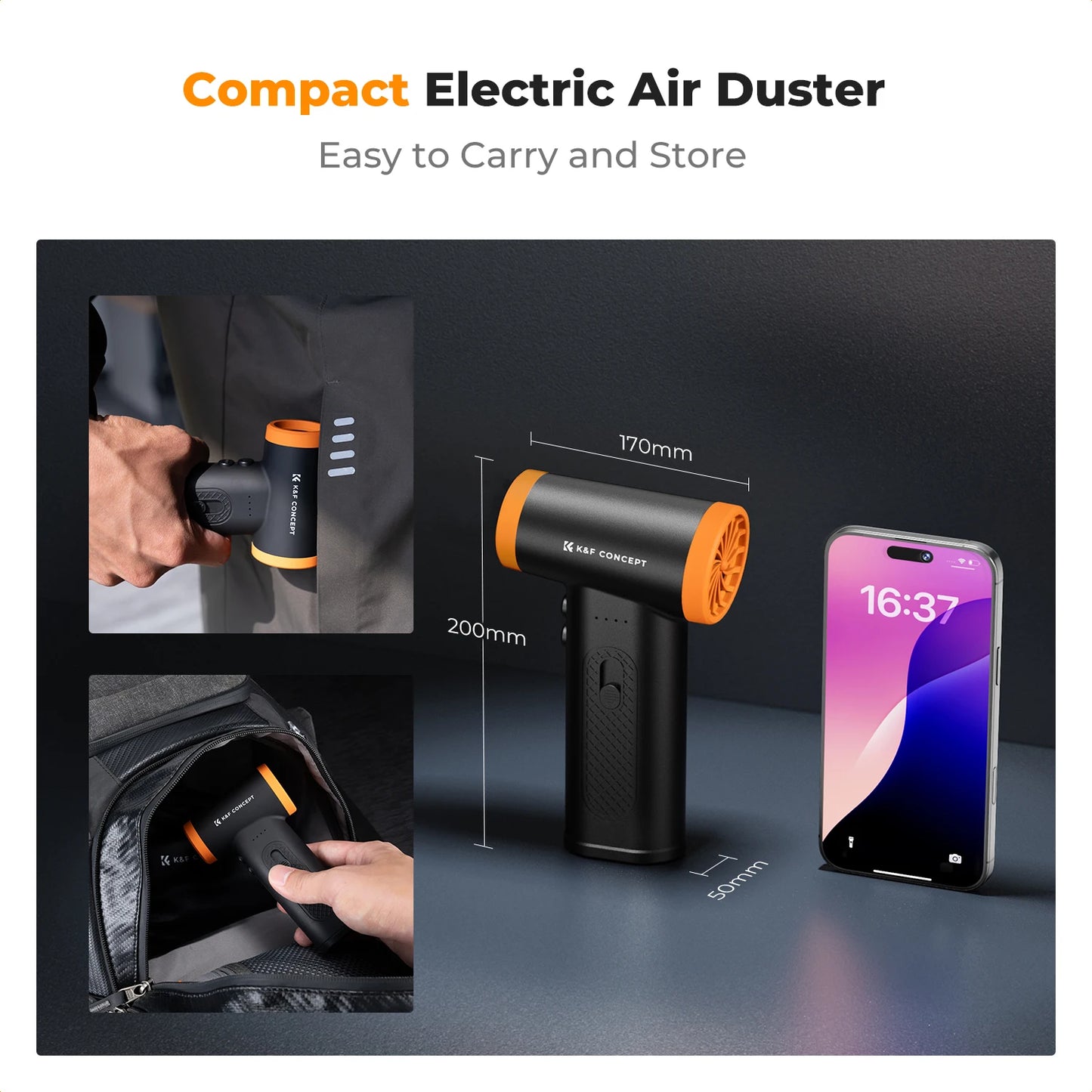 K&F Cordless Electric Air Duster & Camera Cleaner