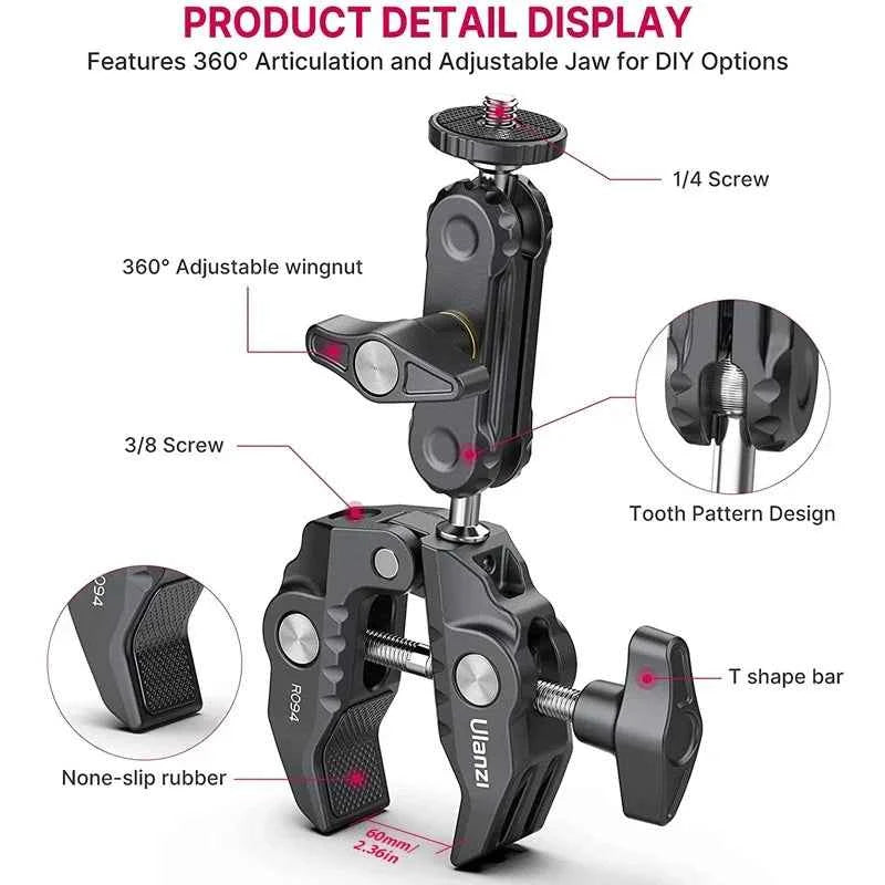 Ulanzi R094 Super Clamp with Double Ball Head Magic Arm