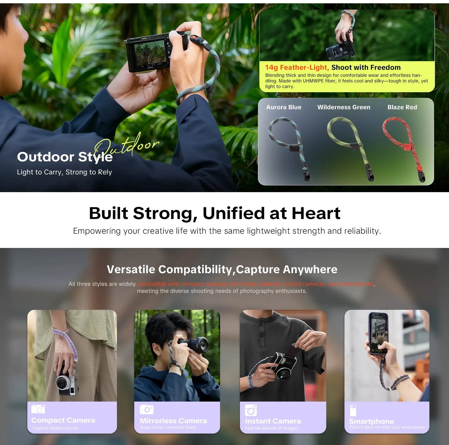 PGYTECH Camera Wrist Strap Slim - Outdoor-Green
