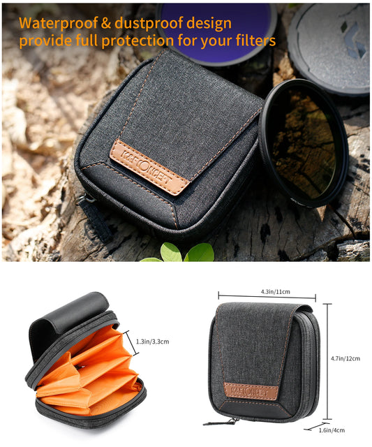 K&F Concept 4-Slot Lens Filter Case for Filters up to 95mm