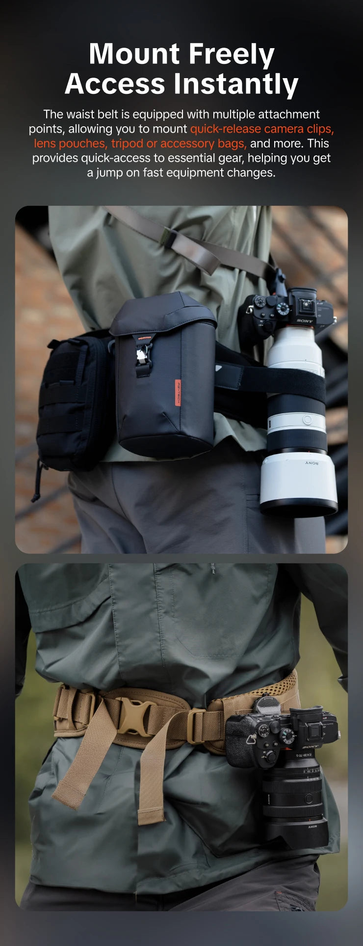 PGYTECH OneMo Photography Waist Belt