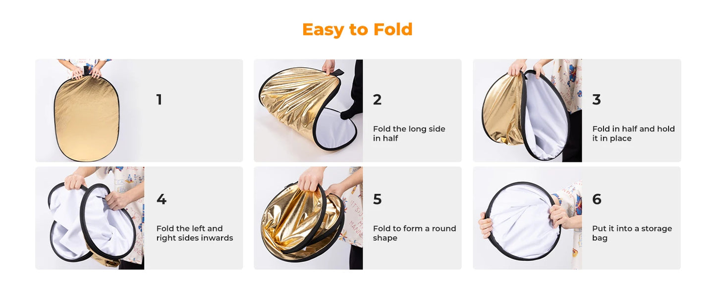 K&F Concept 5-in-1 Oval Photography Reflector
