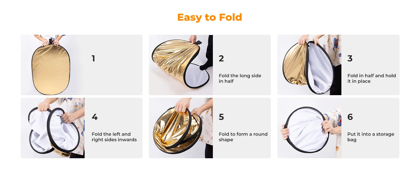 K&F Concept 5-in-1 Oval Photography Reflector