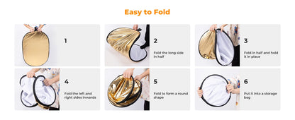 K&F Concept 5-in-1 Oval Photography Reflector