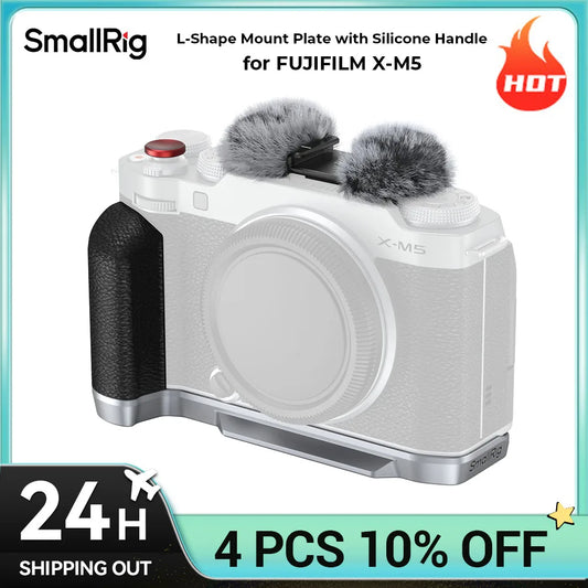 SmallRig L-Shape Mount Plate with Silicone Handle for Fujifilm X-M5 - 4876 (Black)