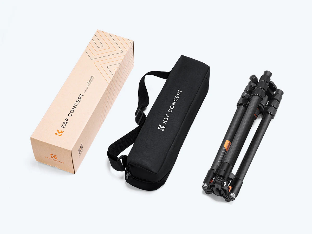 K&F Concept K254C2 Carbon Fibre Travel Tripod with 36mm Ball Head
