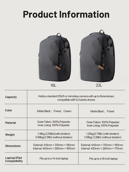 PGYTECH OneGo Lite Camera Backpack