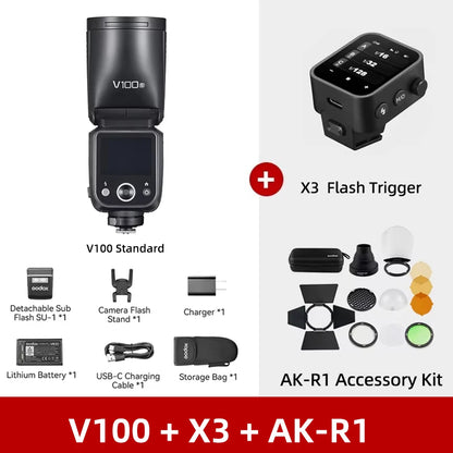 Godox V100 100Ws TTL Round Head Camera Flash