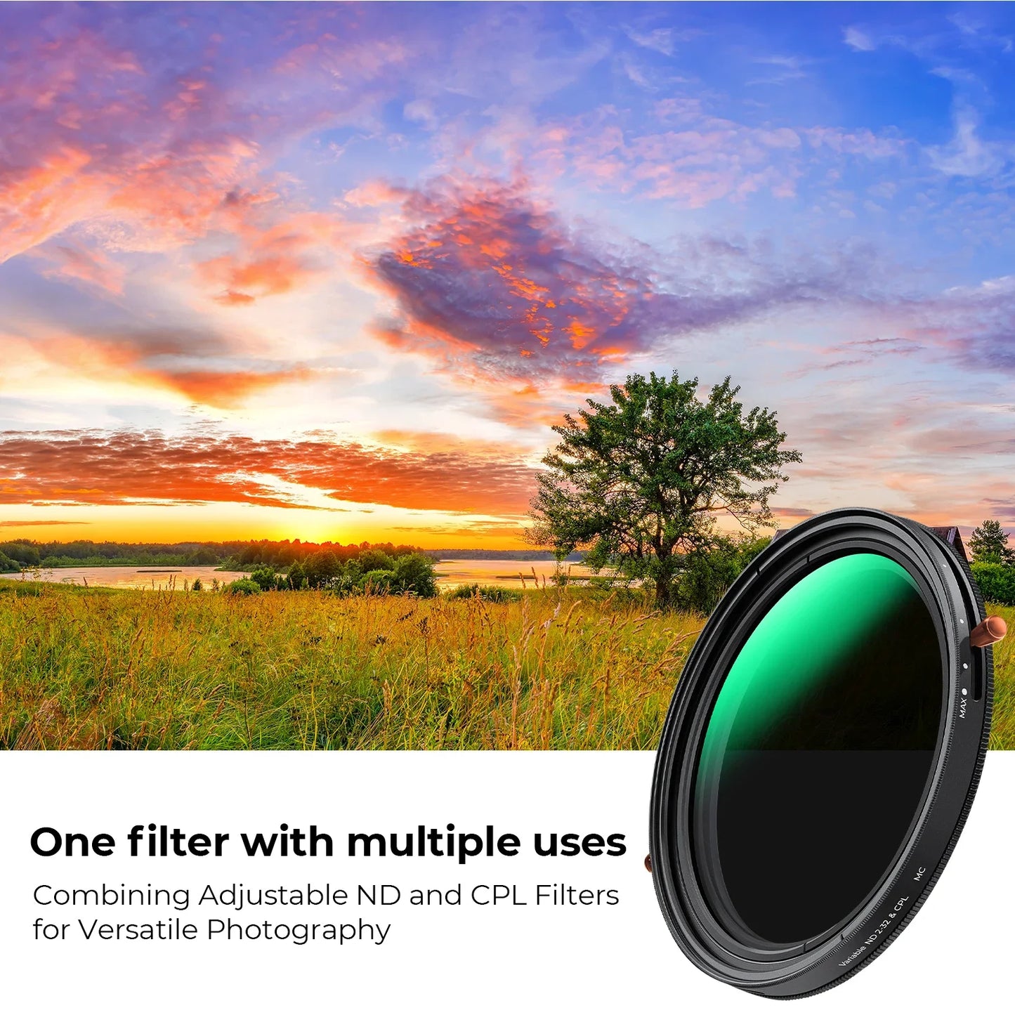 K&F ND2-ND32 Variable ND + CPL Lens Filter