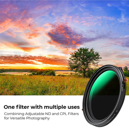 K&F ND2-ND32 Variable ND + CPL Lens Filter