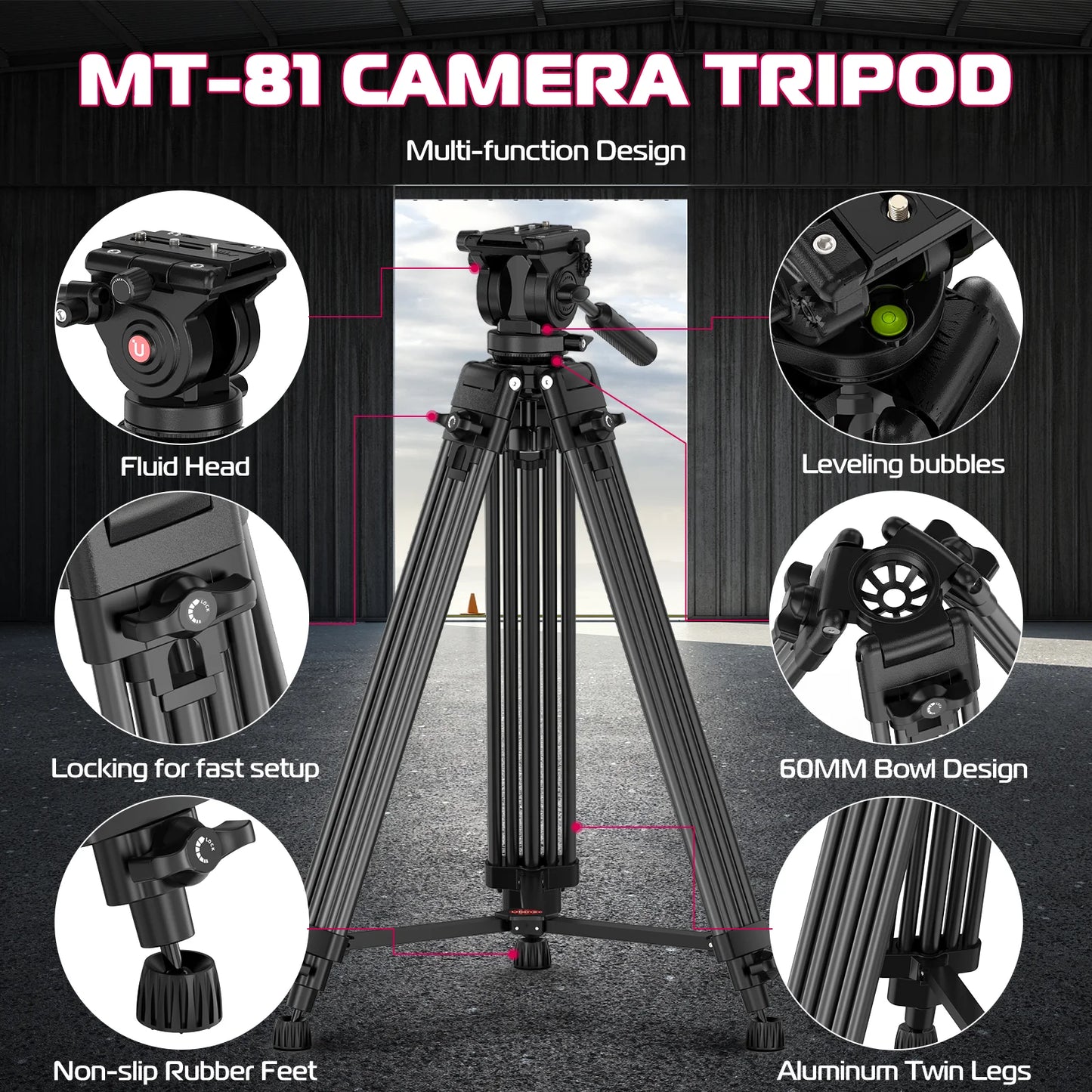 Ulanzi MT-81 Heavy Duty Aluminium Camera Tripod