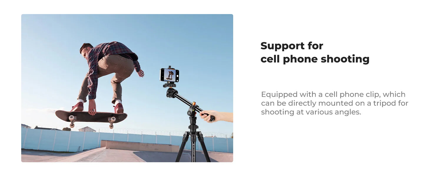 K&F Concept 76.7-Inch Rotatable Multi-Angle Camera Tripod