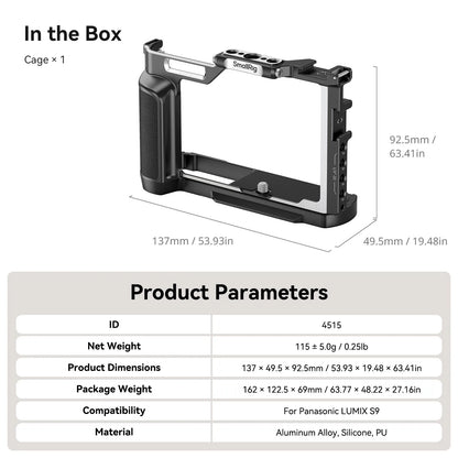 SmallRig 4515 Camera Cage for Panasonic Lumix S9