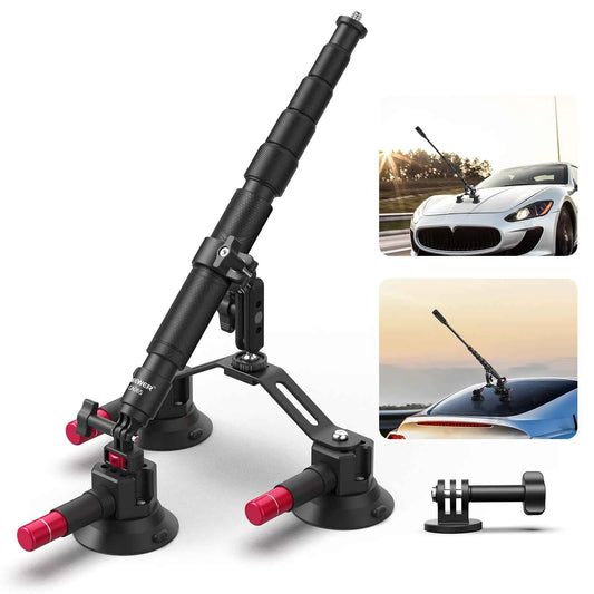 NEEWER Triple Suction Cup Car Mount Kit for Action Cameras