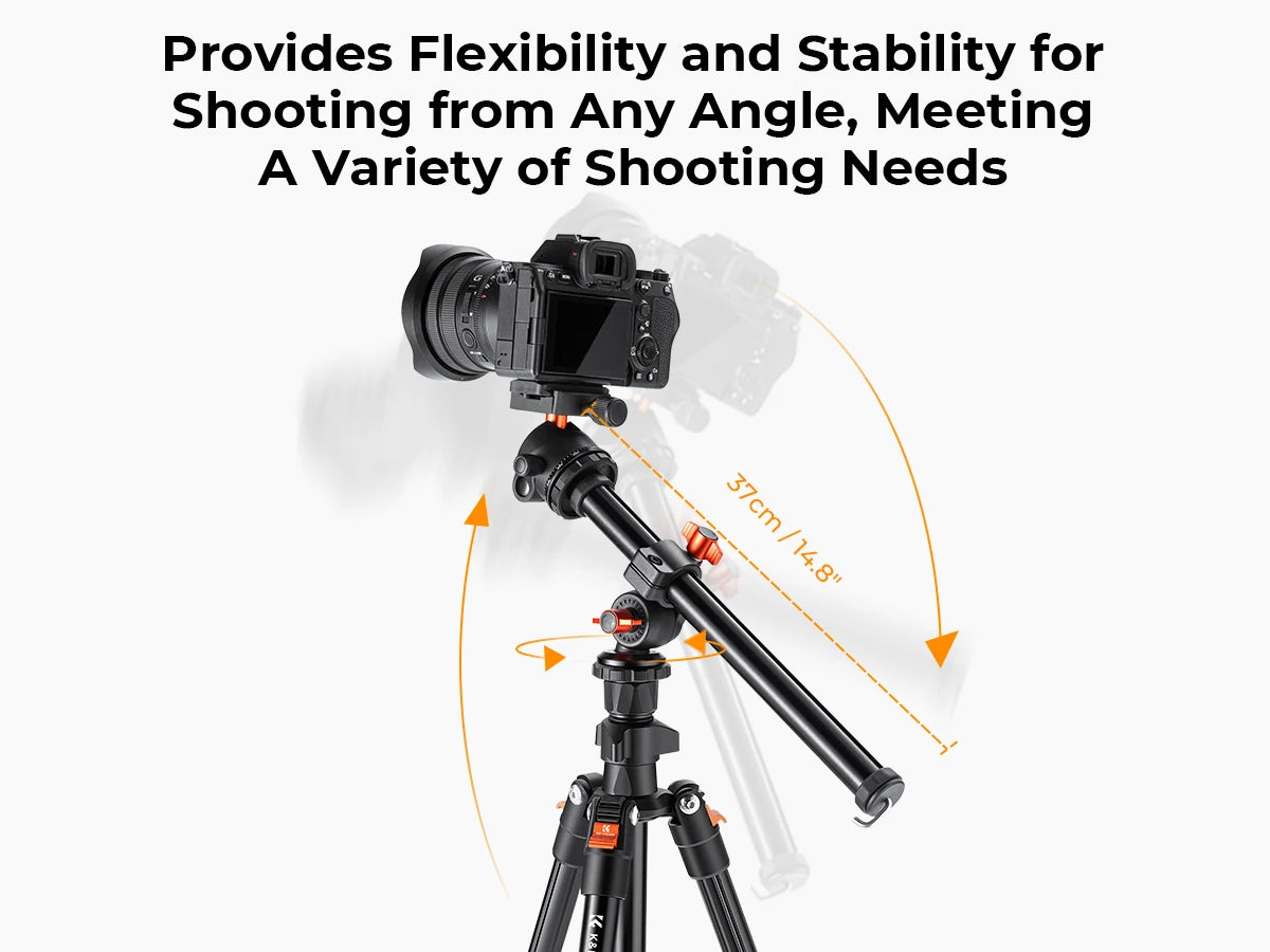 K&F Concept 76.7-Inch Multi-Angle Camera Tripod with Phone Mount