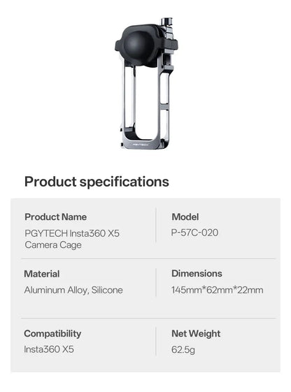 PGYTECH Camera Cage for Insta360 X5 & X4