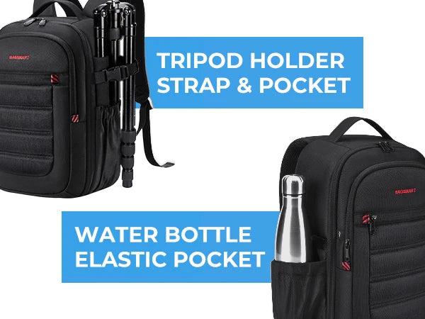 BAGSMART Expandable Camera Backpack with 15.6 Inch Laptop Compartment