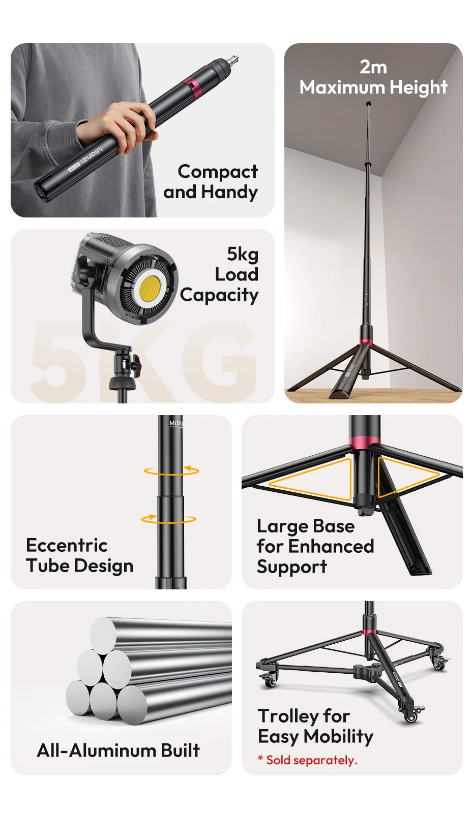 Ulanzi AT-05 2m Light Stand for COB Lights