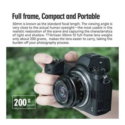 TTArtisan 50mm f/2 Full Frame Manual Focus Lens