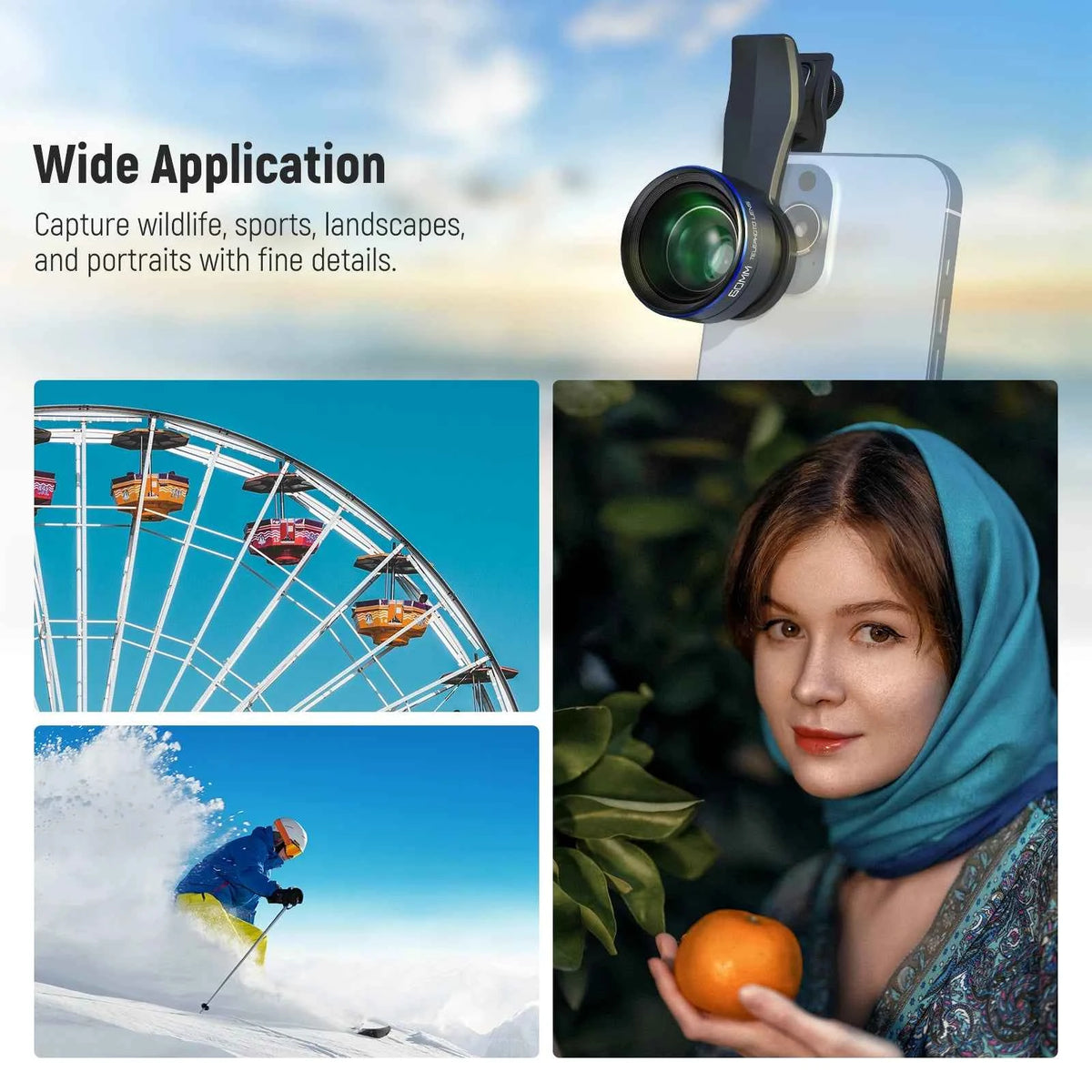 NEEWER 60mm 2x Telephoto Phone Lens with Clip and Filter Adapter
