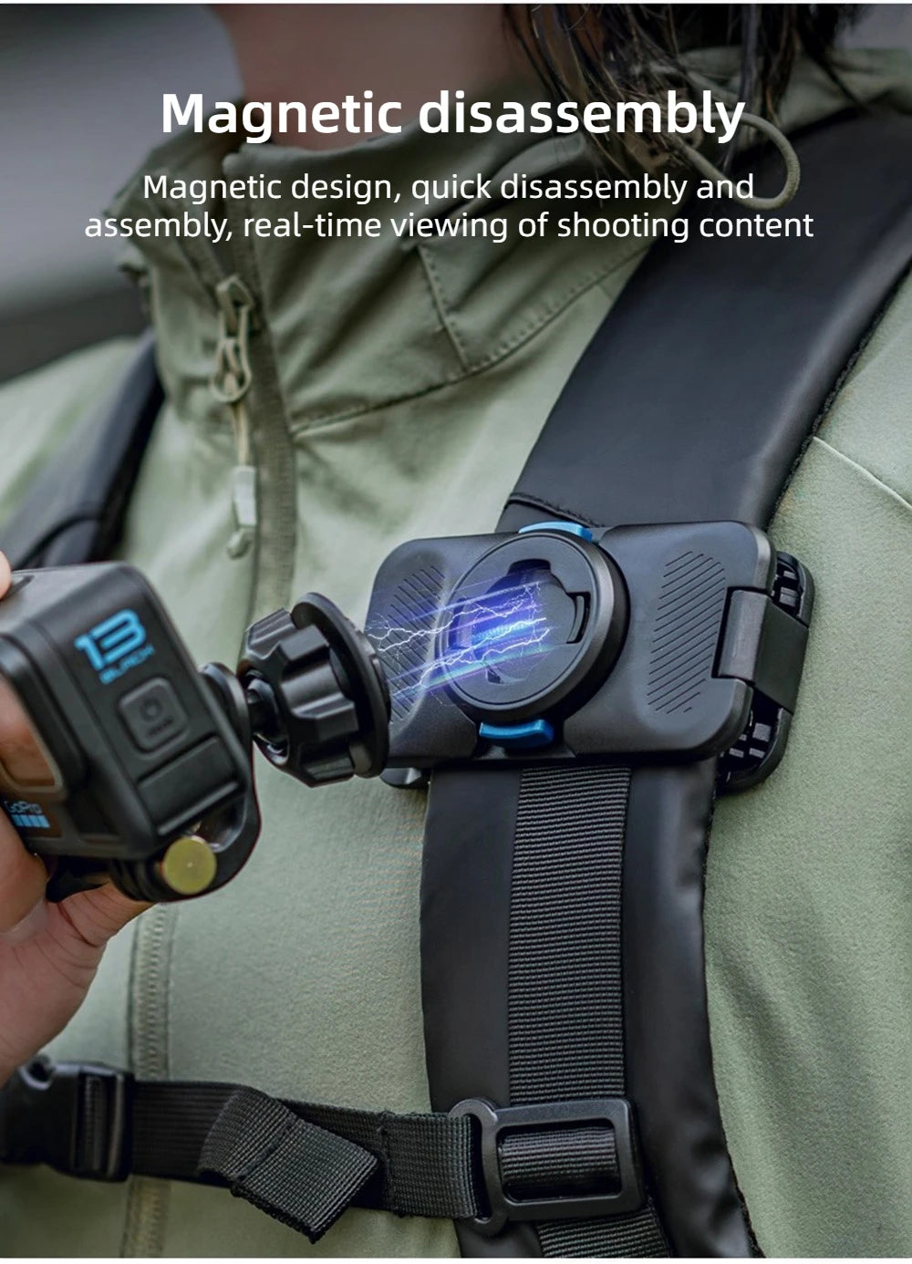 Coogens T6 Pro Magnetic Quick Release Backpack Camera Clip