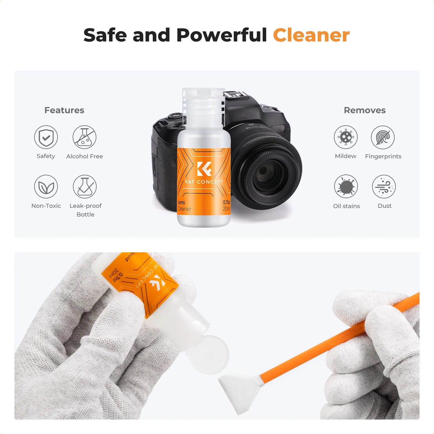 K&F Concept 10-Pack Camera Sensor Cleaning Swab Kit
