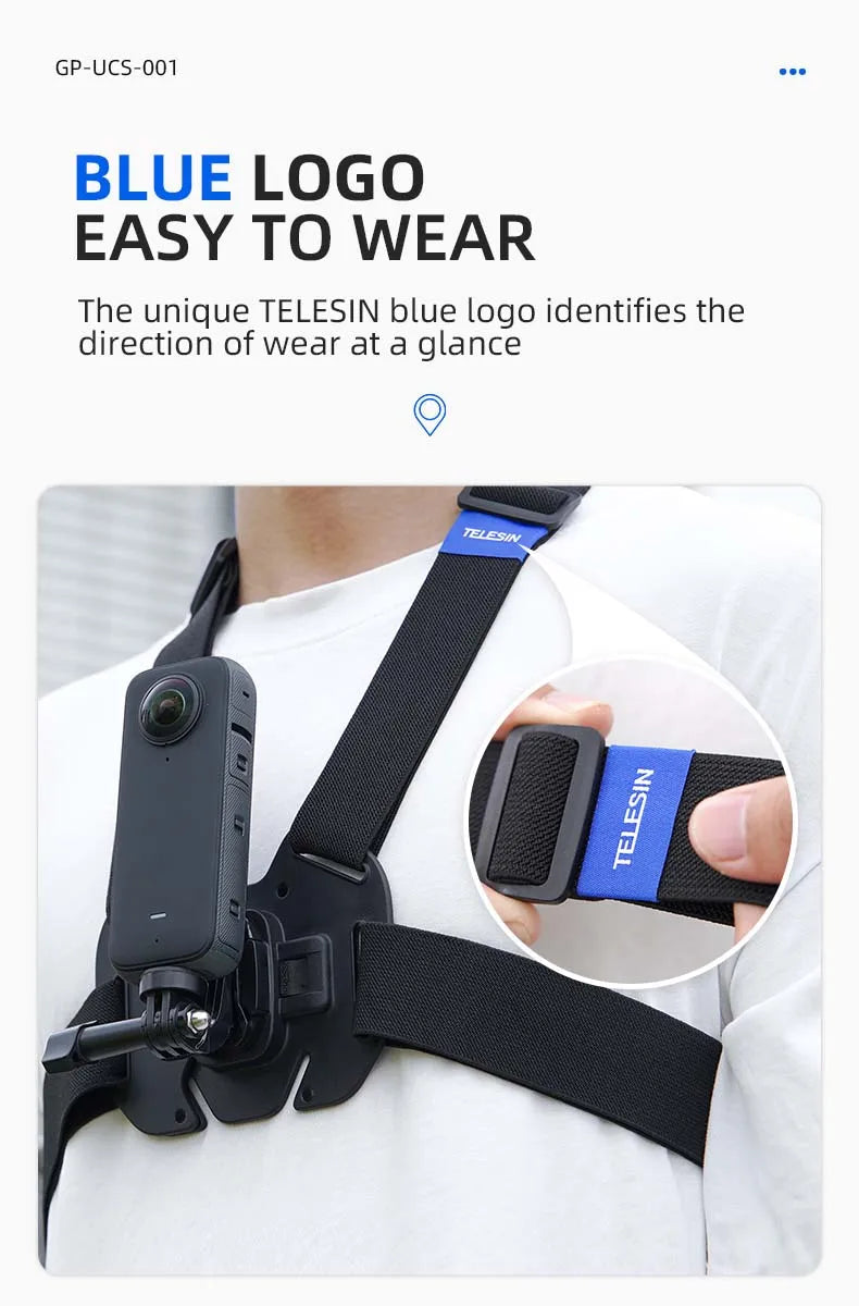 TELESIN Action Camera Chest Harness Mount