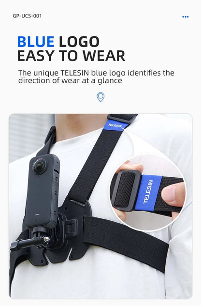 TELESIN Action Camera Chest Harness Mount