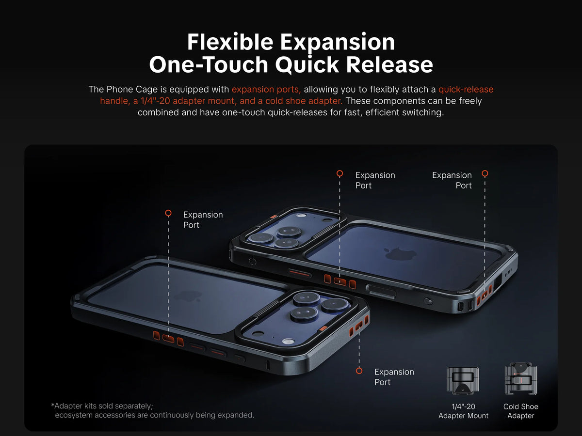PGYTECH ProShot Phone Video Cage for iPhone 17 Pro / Pro Max
