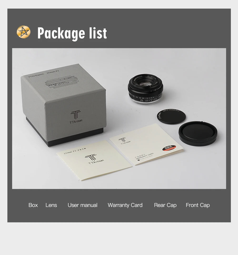TTArtisan 25mm f/2 APS-C Manual Focus Lens