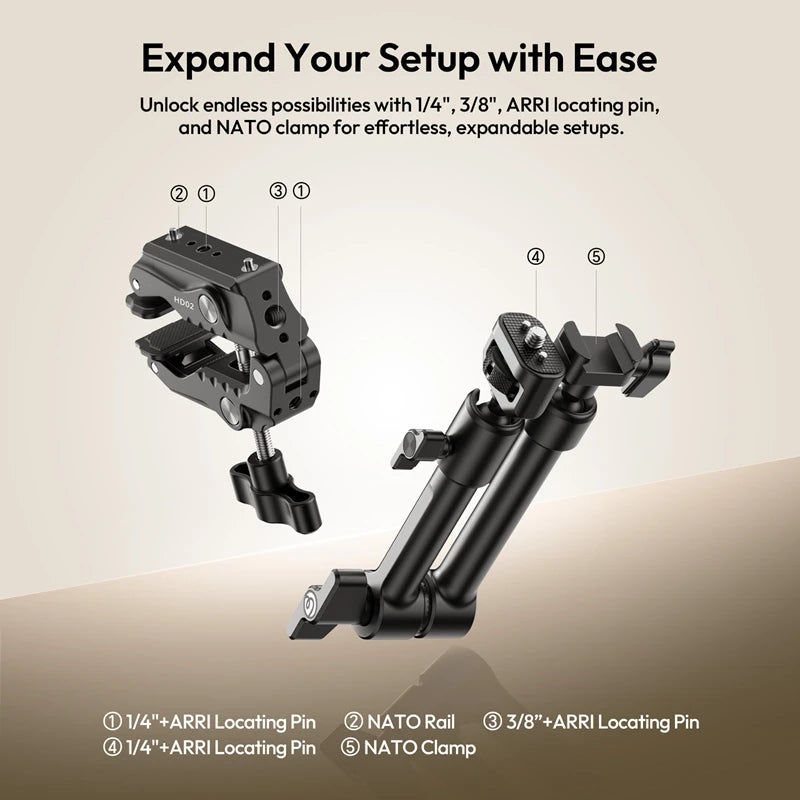 Ulanzi HD02 10-Inch Magic Arm Kit with Super Clamp