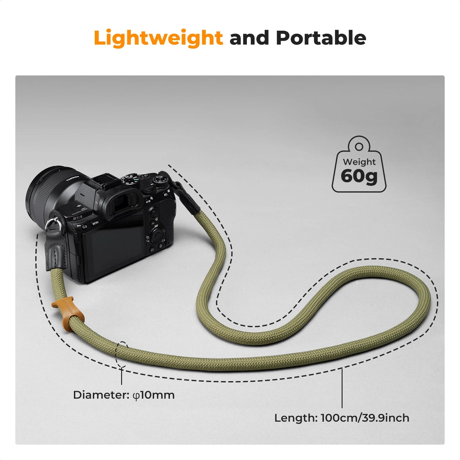 K&F Concept 100cm Round Rope Camera Strap