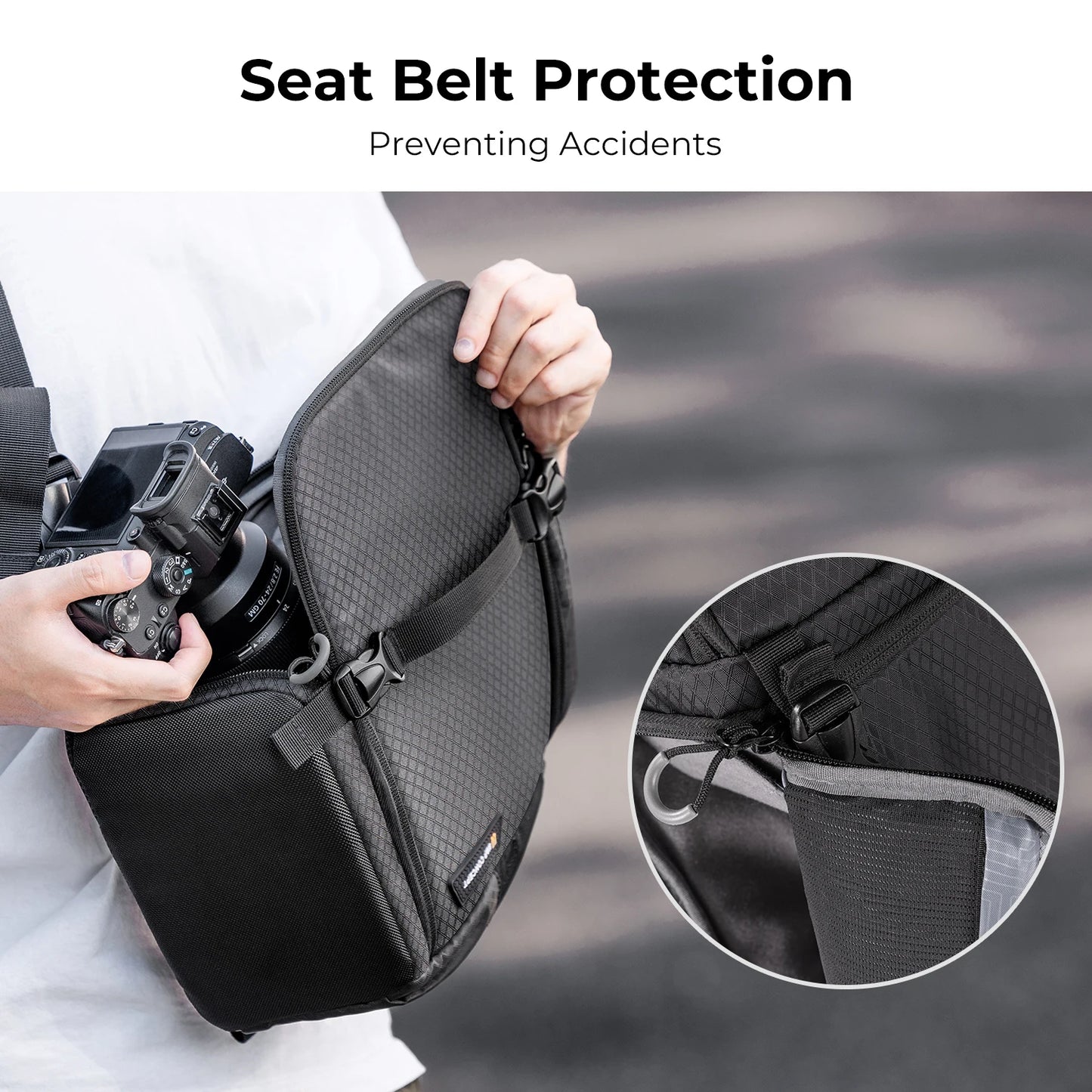 K&F Concept 10L Camera Sling Bag for DSLR & Mirrorless Cameras - Black