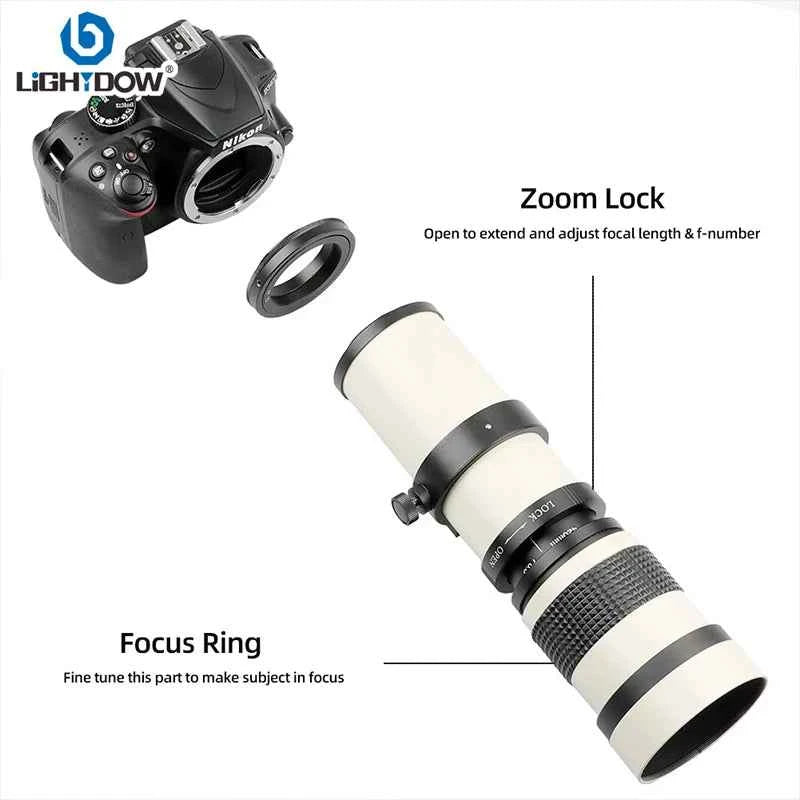 Lightdow 420-800mm f/8.3-16 Manual Super Telephoto Lens