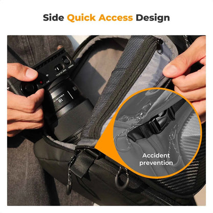 K&F CONCEPT 10L Camera Sling Bag Hardshell Photographers Shoulder Bag Crossbody Backpack Camera Bag For Sony Canon Nikon DSLR