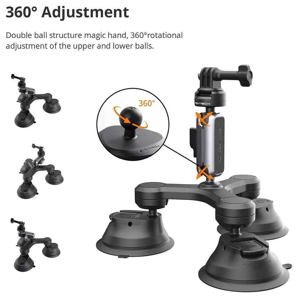 PGYTECH CapLock Triple Suction Action Camera Mount
