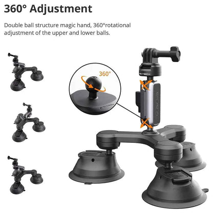 PGYTECH CapLock Triple Suction Action Camera Mount