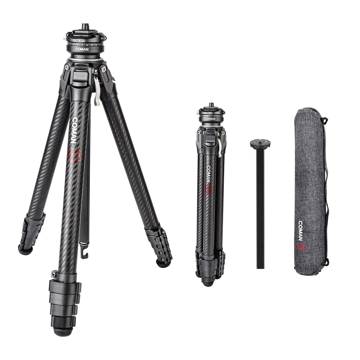 COMAN Zero F38 Carbon Fibre Travel Tripod