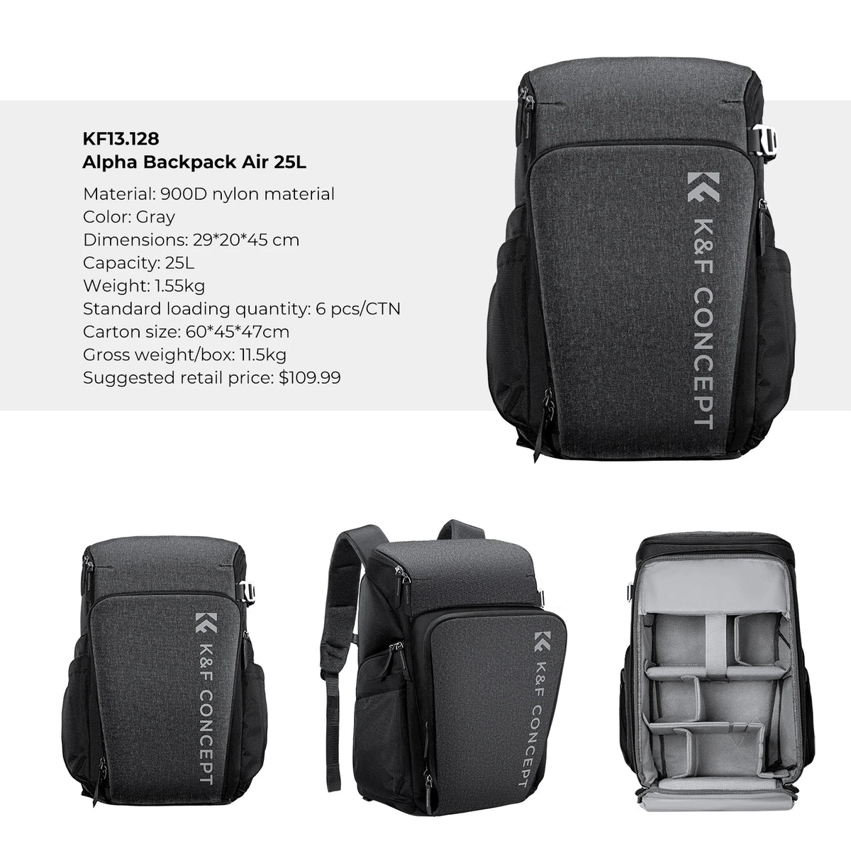 K&F Alpha Backpack Air 25L Camera Backpack