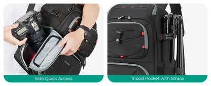 BAGSMART Camera Backpack with 15.6 Inch Laptop Compartment