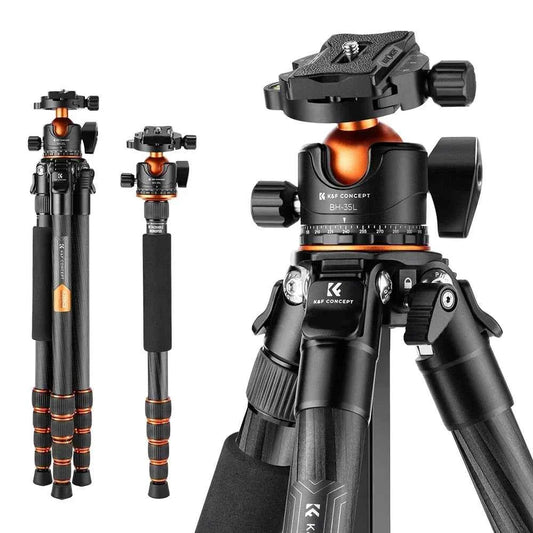 K&F A255C2 Carbon Fibre Tripod with 360 Degree Ball Head