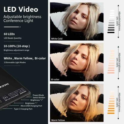 NEEWER Rechargeable Selfie Light with Front and Back Phone Clip