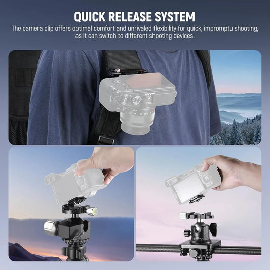 NEEWER GP67 Camera Carry Clip with Quick Release Plate