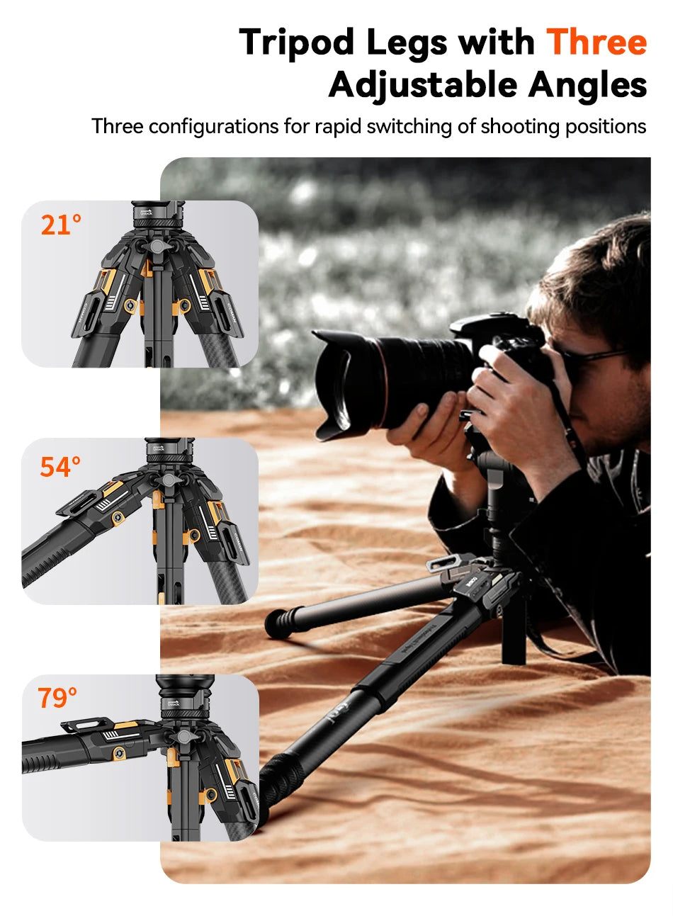 COMAN T1/T1S V5 Carbon Fibre Tripod with Video Head