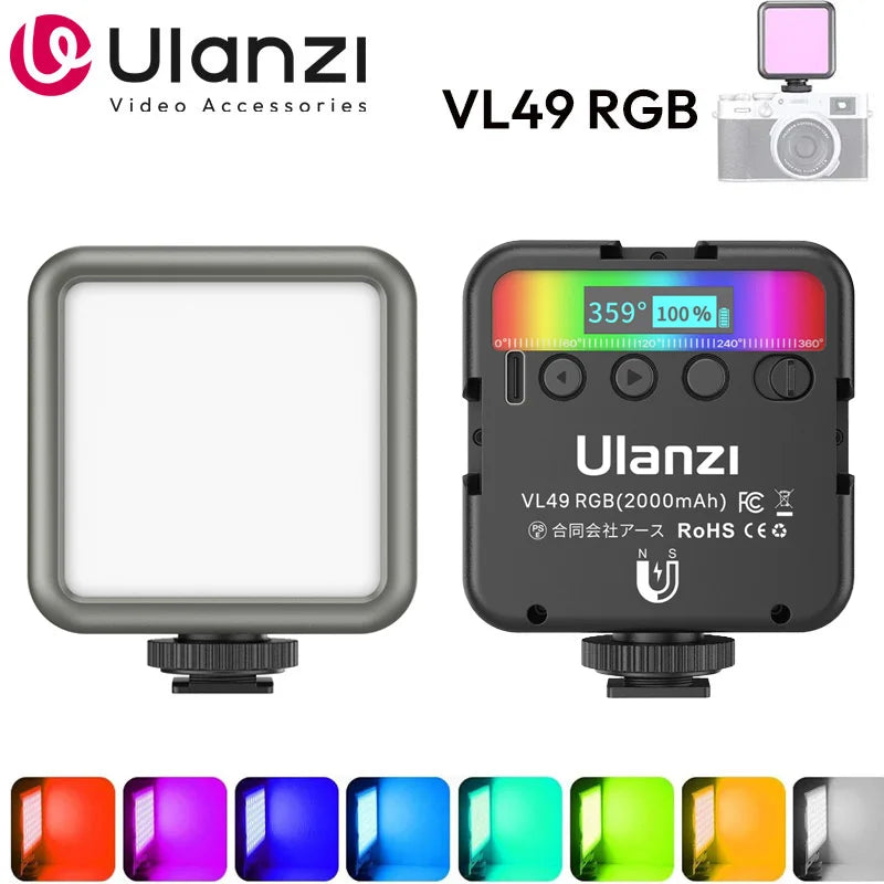 Ulanzi VL49 RGB Mini LED Video Light - 2 VL49 RGB Black