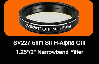 SVBONY SV220 7nm H-Alpha/OIII Dual-Band Telescope Filter